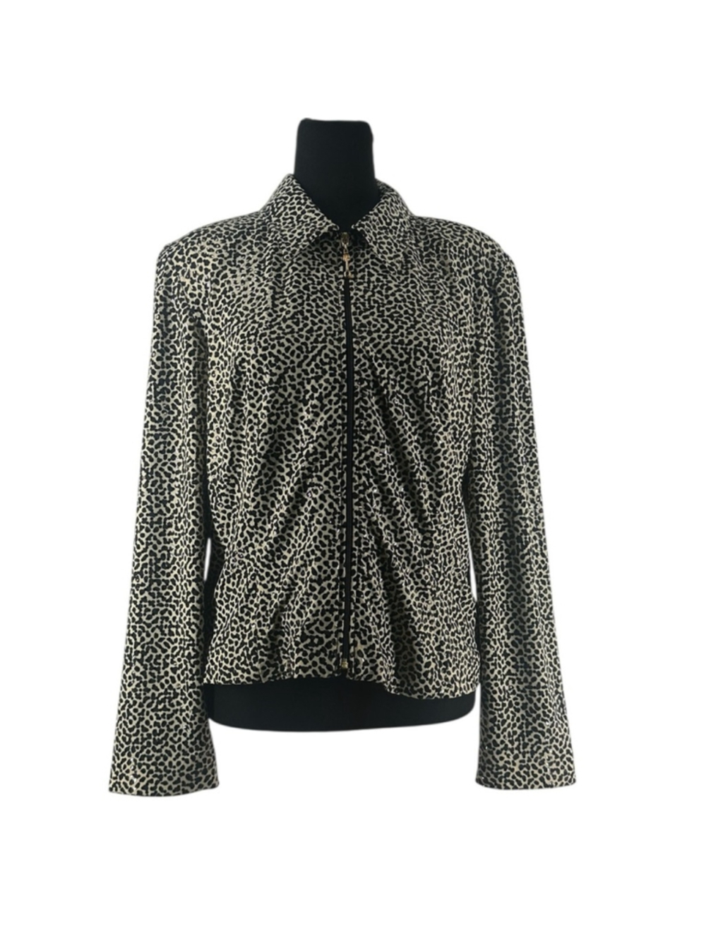 Joseph Ribkoff vintage blazer jacket animal print sheen shoulder pads sz 10